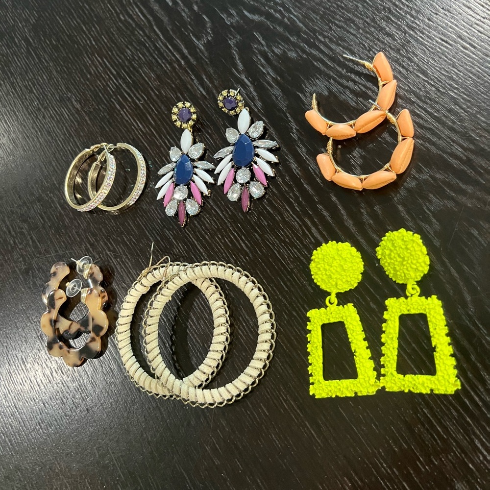 Colorful Statement Earrings Set - Picture 5 of 6